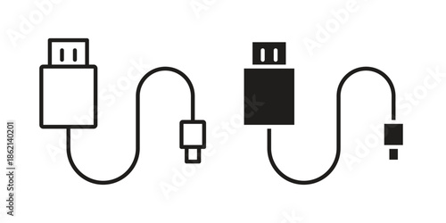 USB cable icons symbol template for graphic and web design
