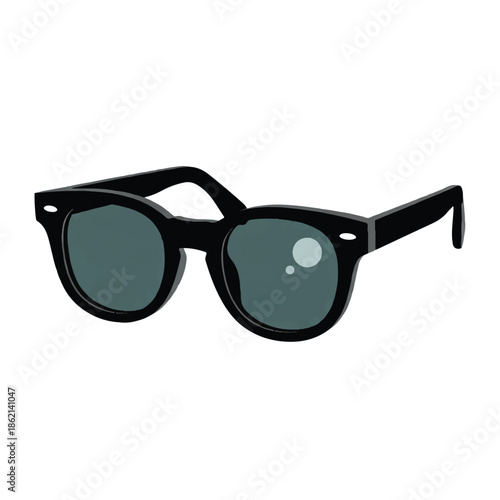 Stylish black sunglasses with dark green lenses for casual outdoor lifestyle and everyday wear.