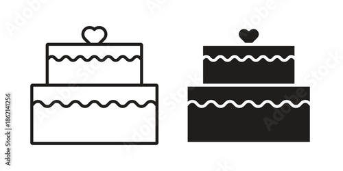 Wedding cake icons symbol template for graphic and web design