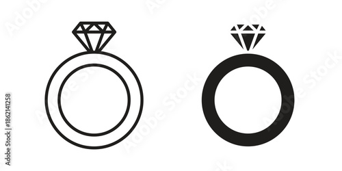 Wedding ring icons symbol template for graphic and web design