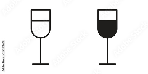 Wine glass icons symbol template for graphic and web design