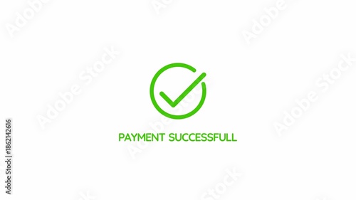 Successfully Completed Payment Checkmark Icon Animation: Approval Status Notification Motion Graphic 4k video animation seamless loop