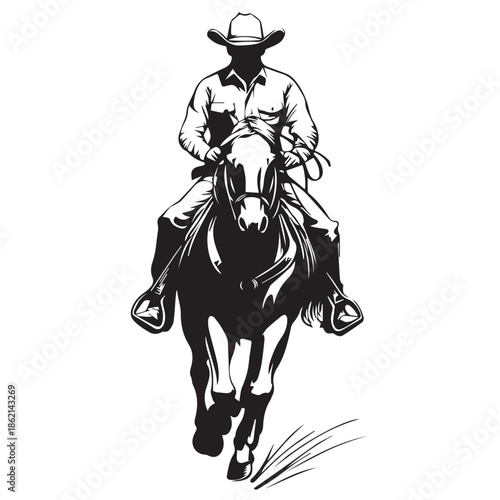 cowboy riding horse