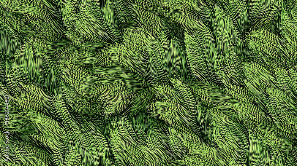 Obraz premium Abstract Swirling Green Grass Fibers Texture background