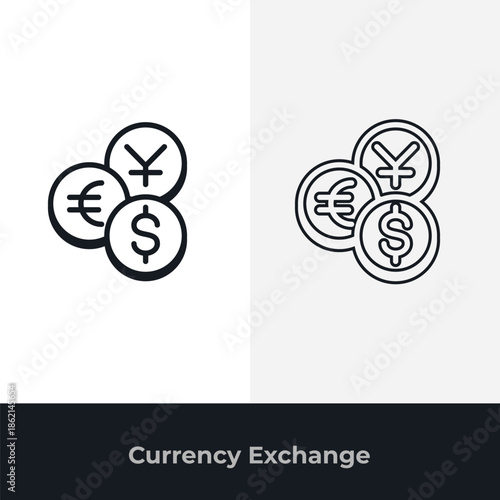 Currency exchange icons with global money symbols forex trading finance