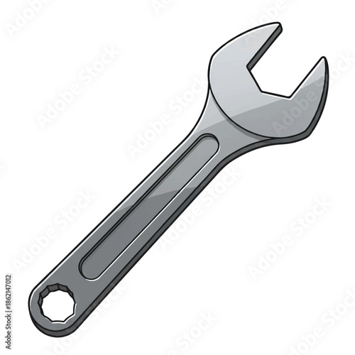 Illustrated adjustable wrench icon showing metal tool with blue-gray finish.