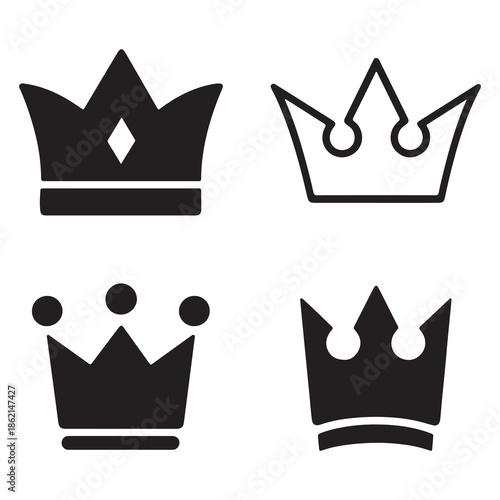 Crown icon set. crown vector icon