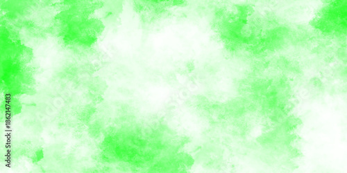 Abstract Watercolor green texture with abstract washes and brush cover, banner, flyer, cards. Hand drawn light green spring illustration strokes. Brush stroked painting green Watercolor paper texture.