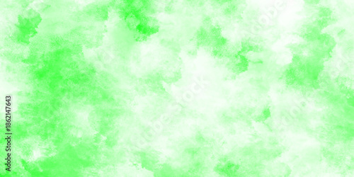 Abstract Watercolor green texture with abstract washes and brush cover, banner, flyer, cards. Hand drawn light green spring illustration strokes. Brush stroked painting green Watercolor paper texture.