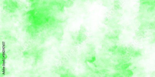 Abstract Watercolor green texture with abstract washes and brush cover, banner, flyer, cards. Hand drawn light green spring illustration strokes. Brush stroked painting green Watercolor paper texture.