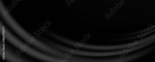 Empty black studio bg with limbo for product show. 3d render of room podium background with floor and wall. Simple scene with dark grey surface for goods presentation and black friday. 3D Illustration