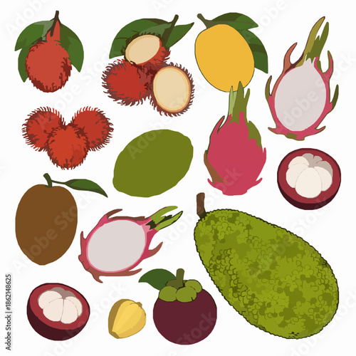 Global Street Food Vector Illustration Set with International Fast Food