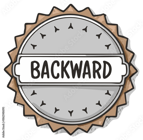 Retro style sign design with the word backward, perfect for creating vintage themed graphics and designs for your creative projects