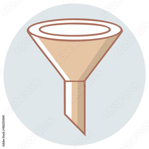 Sales funnel icon vector illustration for data filtering and marketing conversion