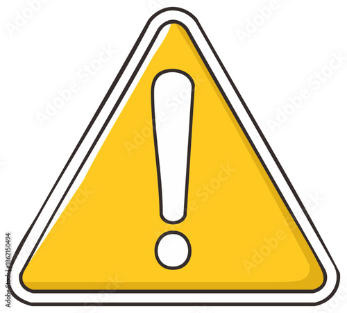 Warning Sign Symbolizing Hazard Risk and Precautionary Alert with Attention Exclamation Point Icon