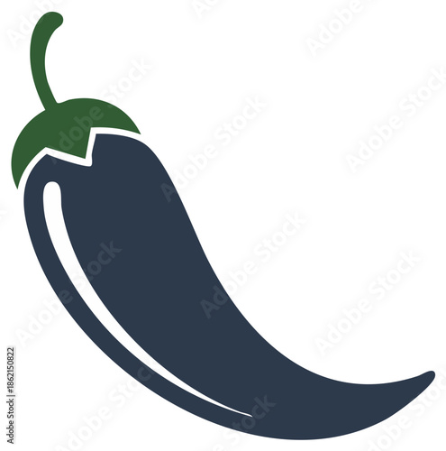 Illustration of a chili pepper in two colors, design elements for food, healthy eating