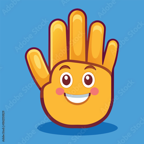 Happy Orange Hand Character with a Smiling Face