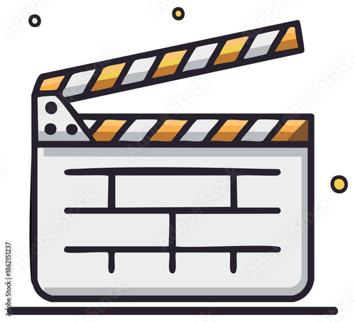 Stylized Open Film Slate Graphic for Motion Picture Production and Cinematography