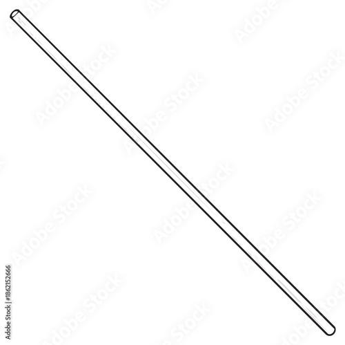 Simple drinking straw line art icon vector illustration for beverages and cocktails