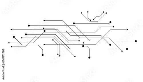 Vectors White Abstract geometric dots and lines connection circuit concept.