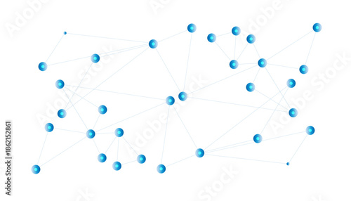 Abstract Network Of Light Blue Spheres On White Background