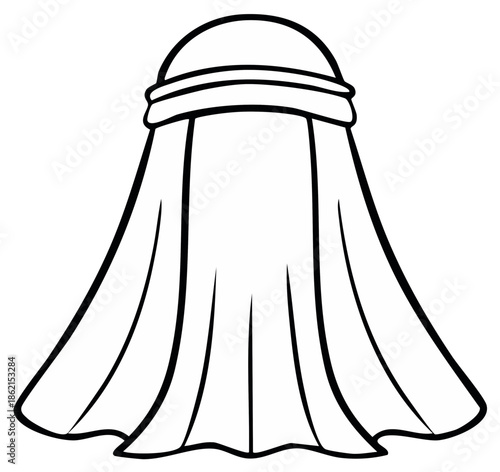 Arab Headdress Traditional Garment Line Art Middle Eastern Headwear