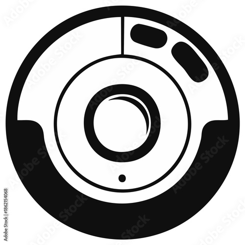 Robotic vacuum cleaner simple monochrome design for cleaning floors