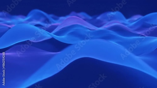 Abstract waves in shades of blue and purple