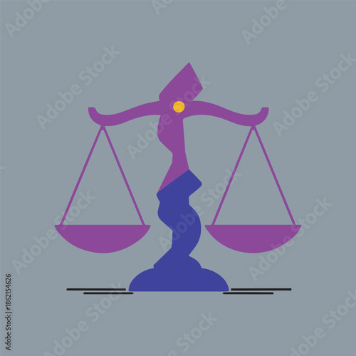  Scales of justice icon isolated on gray background vector.