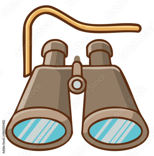 Cartoon Binoculars with Yellow Strap