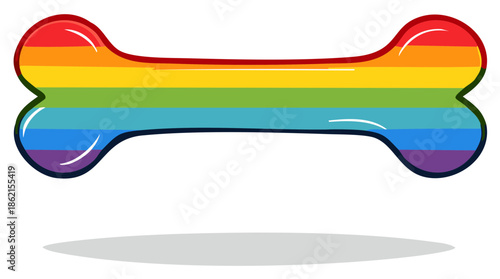 Dog Bone With Rainbow Stripes Illustrating Pride And Celebration
