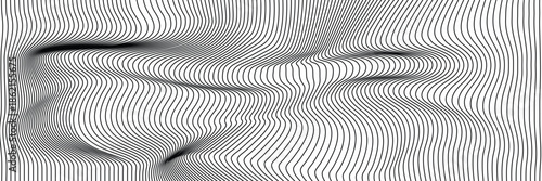 Seamless geometric pattern with wavy lines. Vector art.