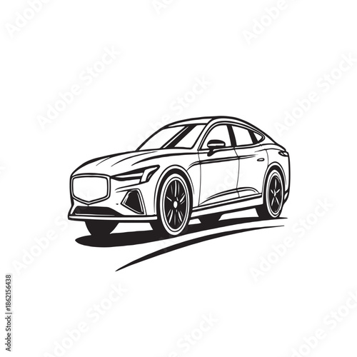 illustration car vector icon on white background
