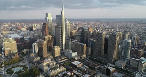 Philadelphia City Cityscape Business District. Pennsylvania, USA