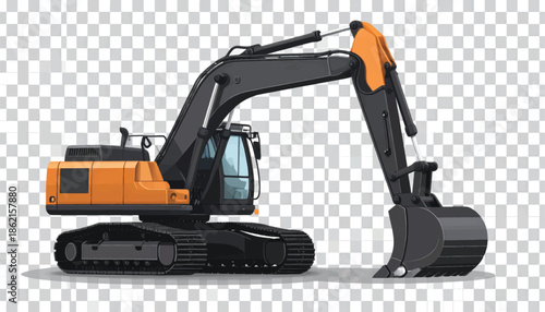 Heavyduty orange and black excavator for construction and earthmoving projects.