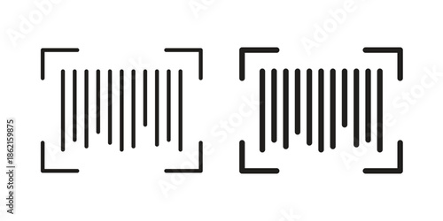 Barcode read icons vector glyph flat style. Stroke with editable size icons