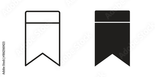 Bookmark icons vector glyph flat style. Stroke with editable size icons