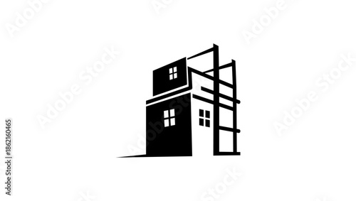 Construction symbol, black isolated silhouette