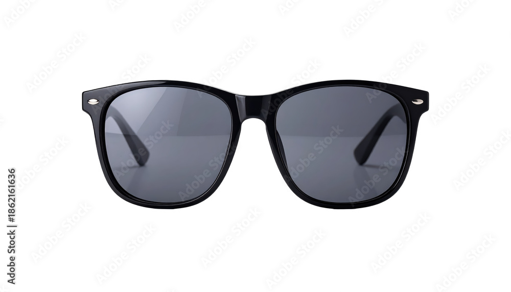 Fototapeta premium Black Framed Sunglasses With Dark Lenses Isolated On Transparent Background For Fashion And Eye Protection Needs In Summer Season