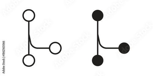 Code branch icons vector glyph flat style. Stroke with editable size icons