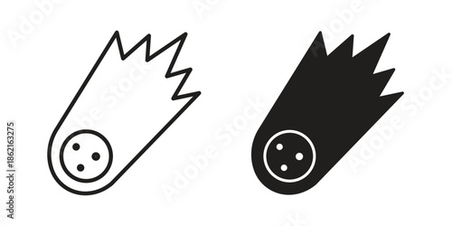 Comet icons vector glyph flat style. Stroke with editable size icons