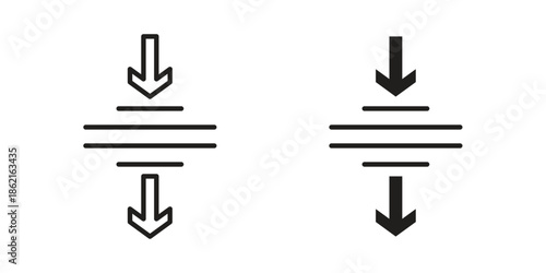 Compress icons vector glyph flat style. Stroke with editable size icons