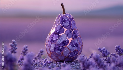 Wallpaper Mural Pear lepidolite calm pin in rose gold lilac flakes soft twilight on lavender field haze Torontodigital.ca