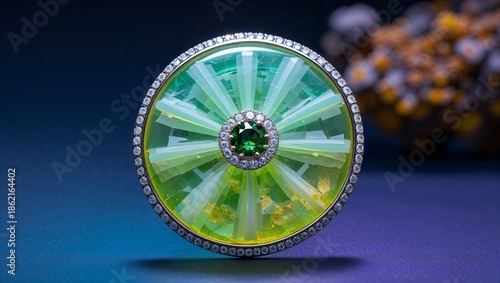 Wallpaper Mural Round phosphorescent hackmanite uv glow brooch in platinum reactive center dark room ultraviolet activation Torontodigital.ca