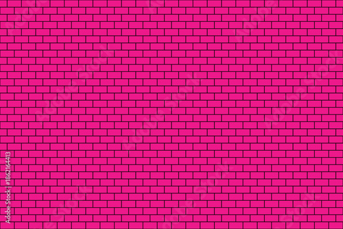Brick wall. Brick background. Deep Pink color and brown texture.  Pattern of building with stone and concrete.