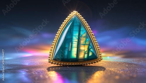 Wallpaper Mural Trilliant andalusite pleochroic shift pin in yellow gold tri color flash dual angle dramatic lighting background Torontodigital.ca