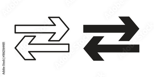 Data transfer icons vector glyph flat style. Stroke with editable size icons