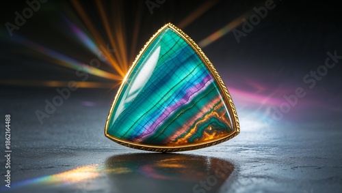 Wallpaper Mural Trilliant andalusite pleochroic shift pin in yellow gold tri color flash dual angle dramatic lighting background Torontodigital.ca