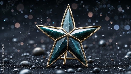 Wallpaper Mural Pear enstatite bronze star brooch in platinum meteor shift cosmic on dark space dust background Torontodigital.ca