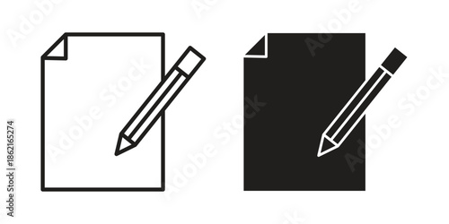 Edit icons vector glyph flat style. Stroke with editable size icons